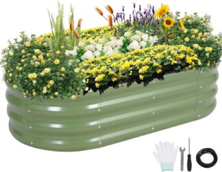 Permade Galvanized Steel Raised Garden Bed — Multiple Sizes & Colors